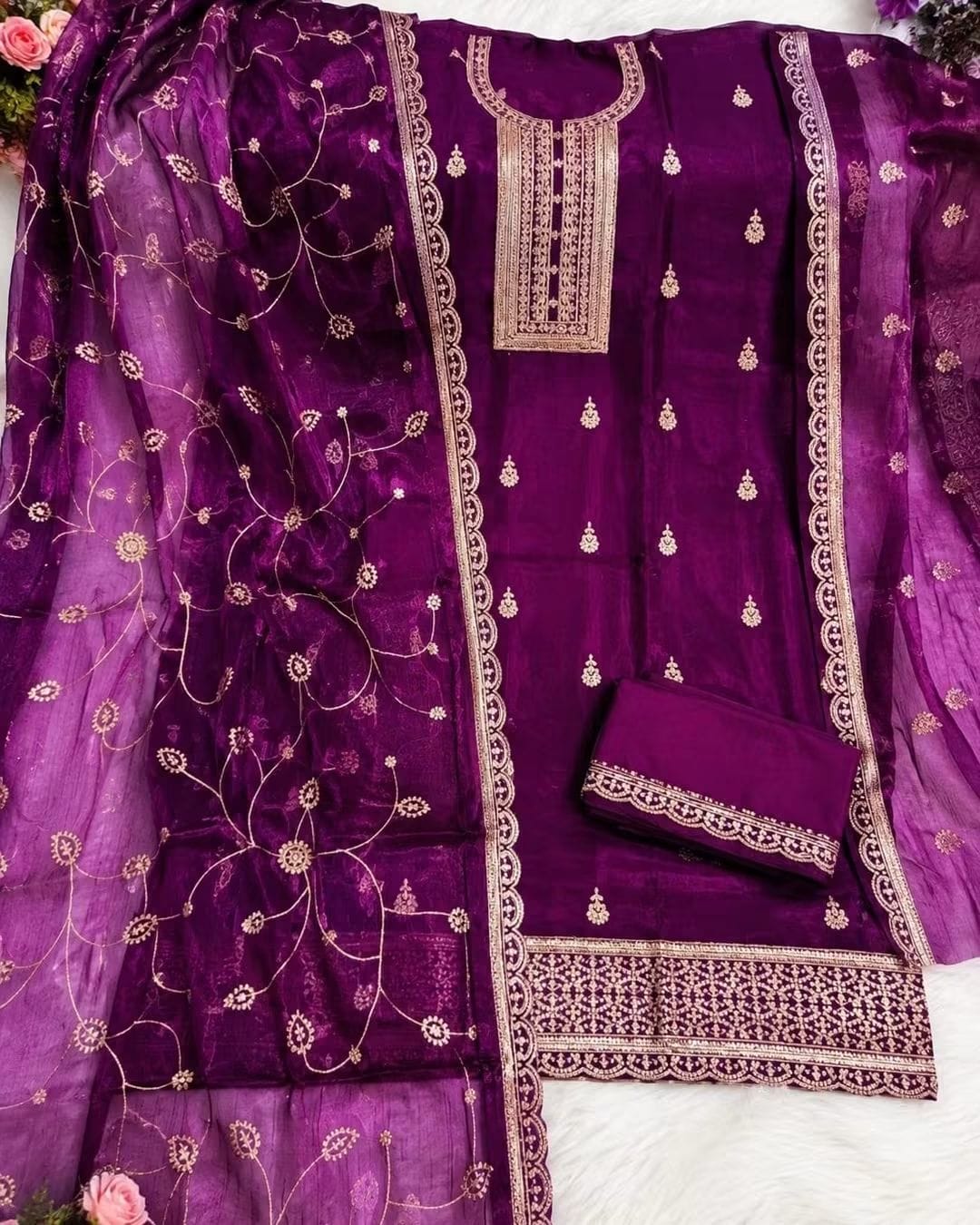 Indian Jamdani Georgette 3-Piece | Premium Work Collection ✨
